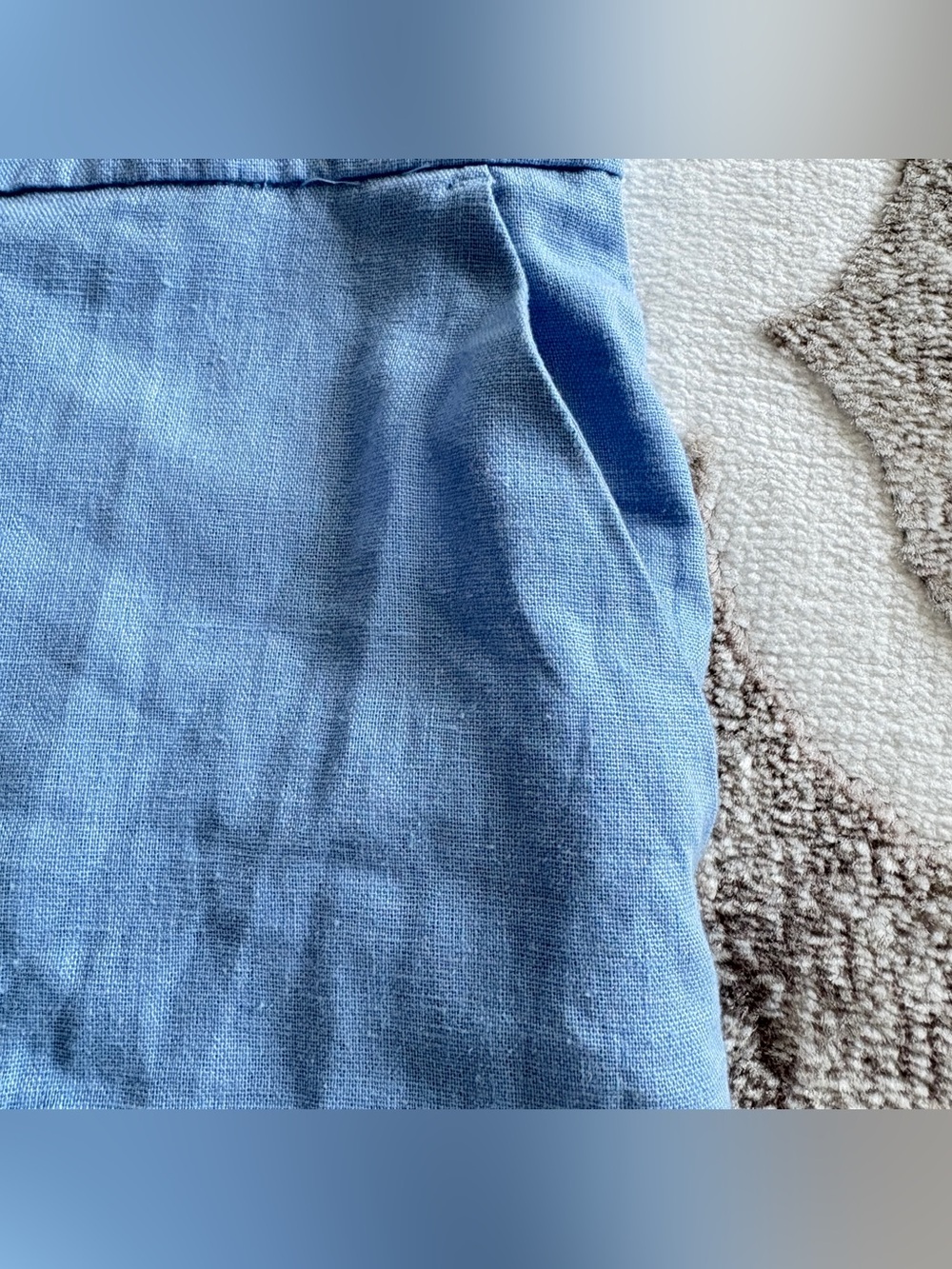 Dynamite Linen Light Blue Ruffle Jumpsuit Wide Legs Size XS - Picture 4 of 16